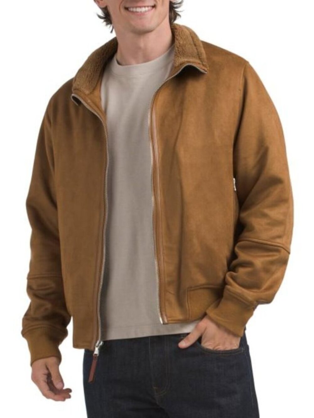 ROBERT GRAHAM Faux Suede Bomber Jacket